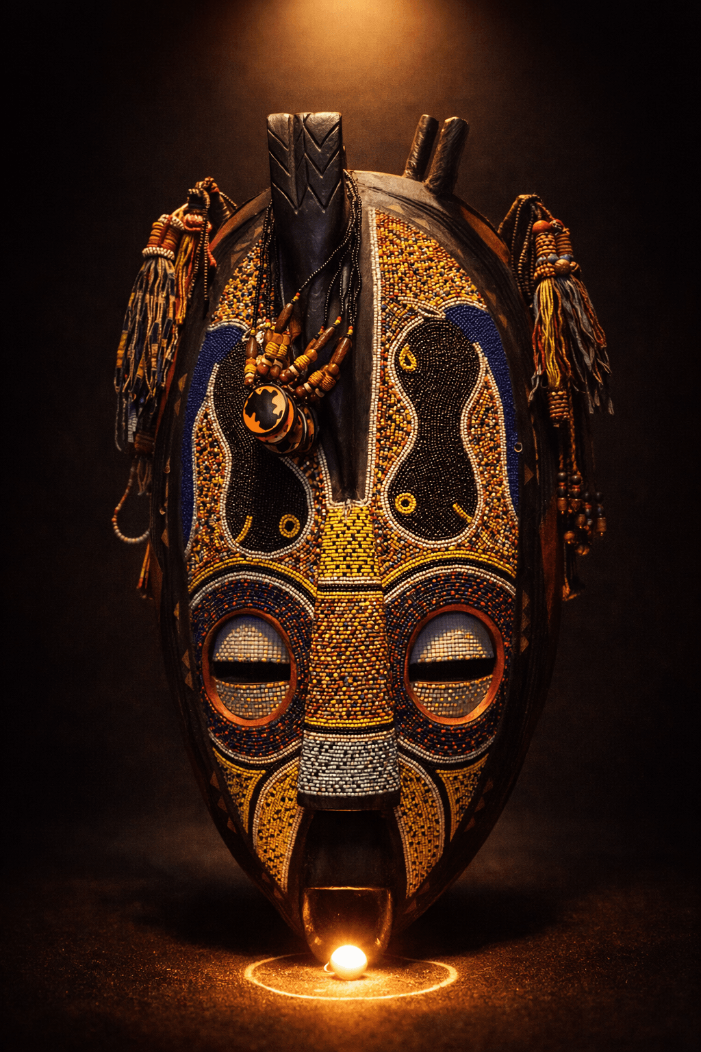 Grand Beaded Ceremonial Mask